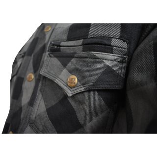 Bores Lumberjack Jacket-Shirt negro / gris para Hombres M