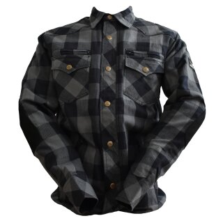 Bores Lumberjack giacca da moto nera / grigia, uomini 5XL