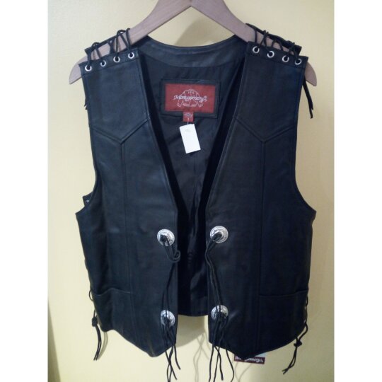 Leather vest in black order now at Wild Wear 39 00