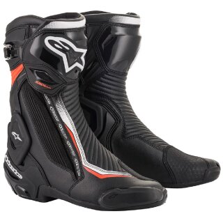 Alpinestars SMX Plus v2 Motorradstiefel schwarz / weiß / fluo-rot