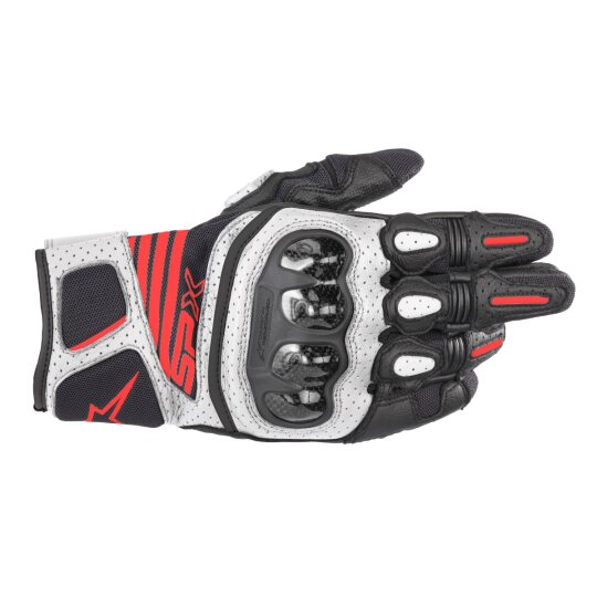 Alpinestars SP X Air Carbon V2, guanti, nero / bianco / rosso