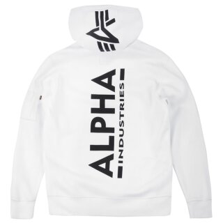 Alpha Industries Back Print Hoody, cappuccio, bianco L