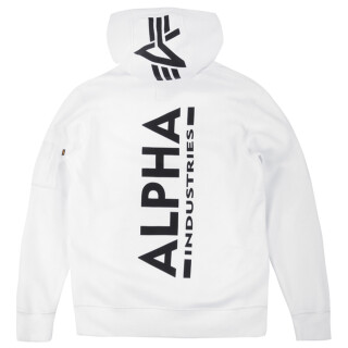 Alpha Industries Back Print Hoody, cappuccio, bianco 2XL