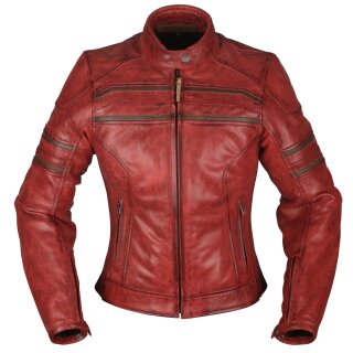 Modeka Iona Lady Veste en cuir rouge 36