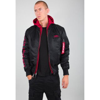 Alpha Industries Chaqueta de Bombardero MA 1 D-Tec SE negro / rojo 2XL