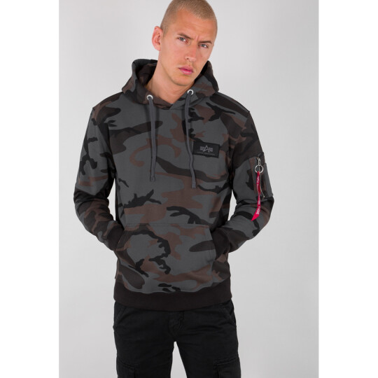 Alpha Industries Back Print Hoody black camo XL