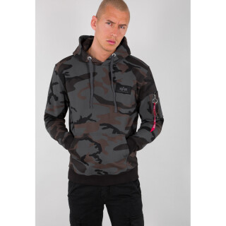 Alpha Industries Back Print Hoody nero camo XL