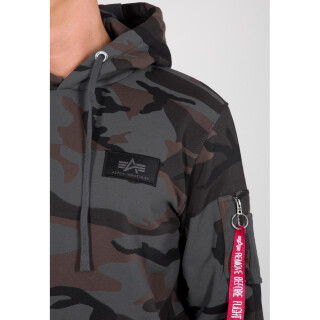 Alpha Industries Back Print Hoody black camo XL