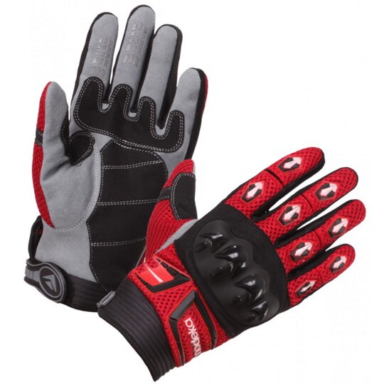 Guantes Modeka MX Top Kids negro / rojo para niños