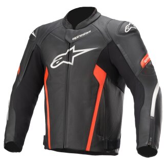 Alpinestars Faster V2 Giacca di pelle Uomini nero/rosso 56