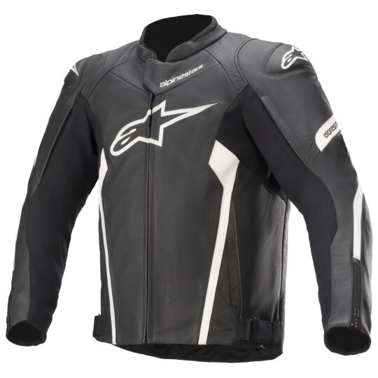 Alpinestars Faster V2 Lederjacke Herren schwarz/weiß 48