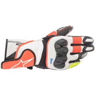 Gants Alpinestars SP-2 V3 blanc / rouge-fluo / noir