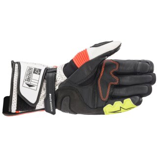 Guantes Alpinestars SP-2 V3 blanco / rojo-fluo / negro