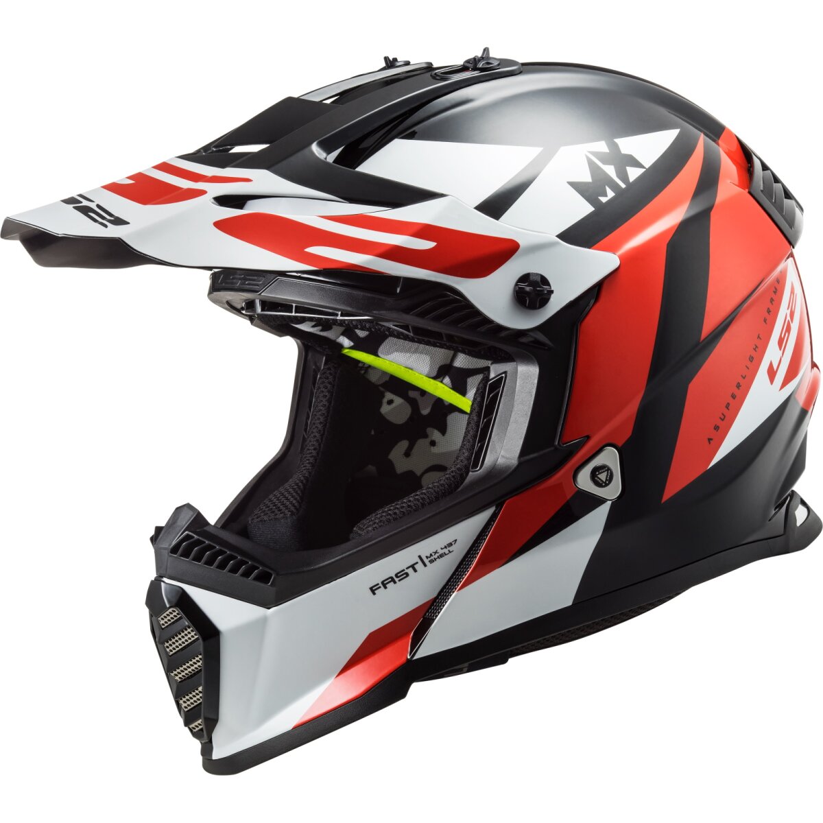 CASCO NIÑO LS2 MX437 FAST EVO MINI STRIKE NEGRO / BLANCO / ROJO