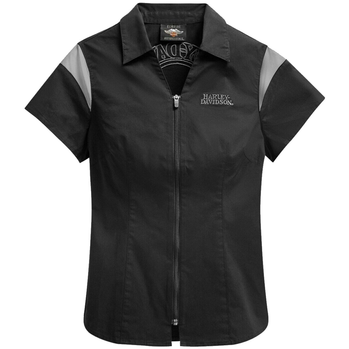 HD Skull Logo Womens Zip Front Shirt black 84 60