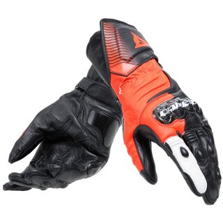 Guantes deportivos Dainese Carbon 4 negros / rojo fluorescente / blancos