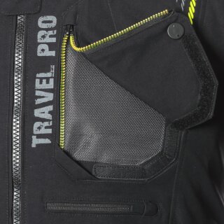 Chaqueta textil BÜSE Travel Pro para hombres negro / amarillo 48