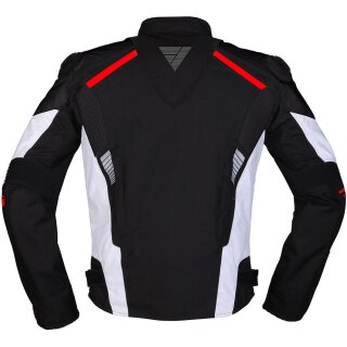 Chaqueta textil Modeka Lineos negro / blanco / rojo XXL