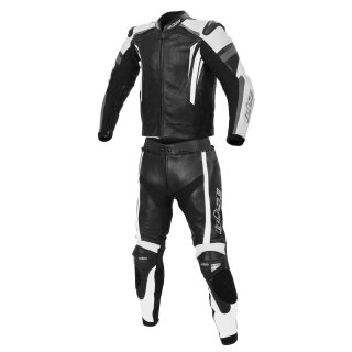 Büse Track leather suit black / white men