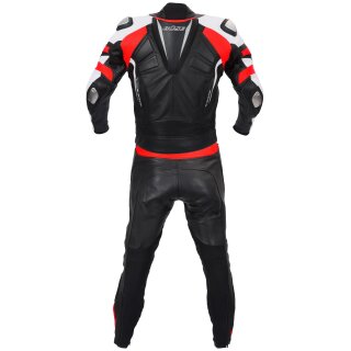 Büse Track leather suit black / neon red ladies
