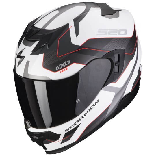 Scorpion Exo-520 Evo Air Elan Integralhelm Matt-Weiss / Silber / Rot