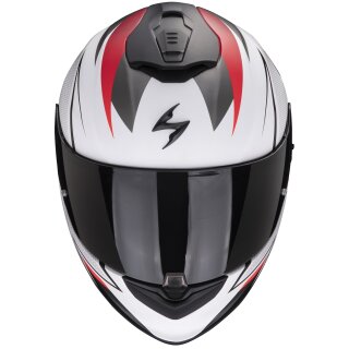 Scorpion Exo-520 Evo Air Elan Helmet Matt White / Silver / Red