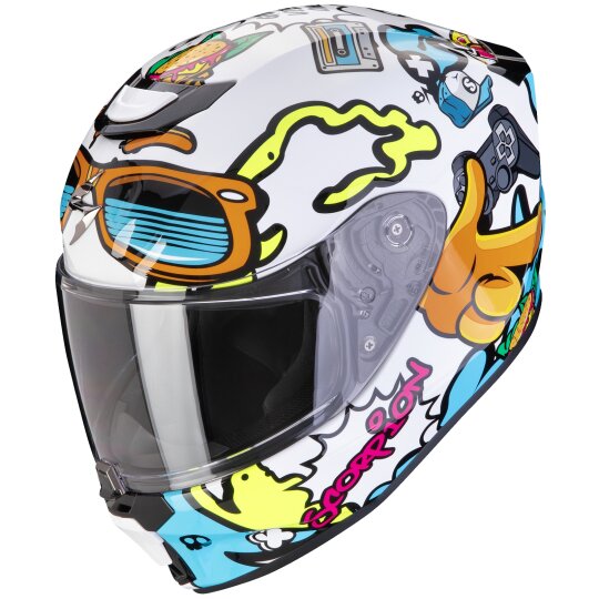 Scorpion Exo-JNR Air Fun Integralhelm Weiss / Blau