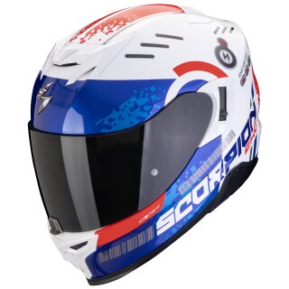 Scorpion Exo-520 Evo Air Helm Titan Weiss / Blau / Rot