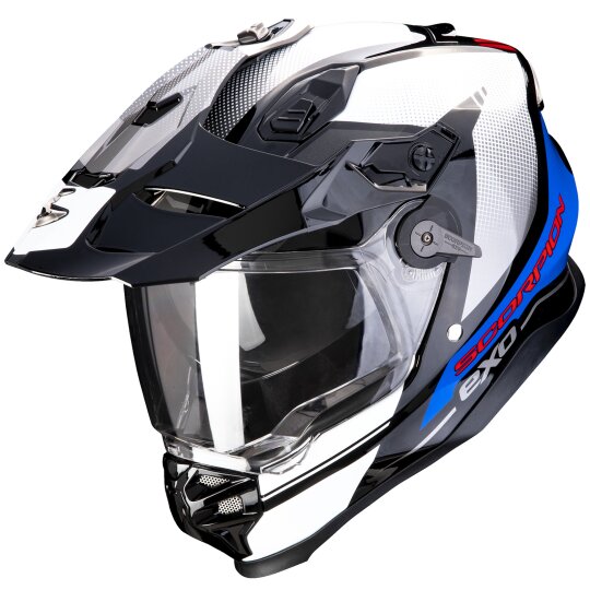 Scorpion Exo-ADF-9000 AIR Trail Adventure-Helm Schwarz / Blau / Weiss