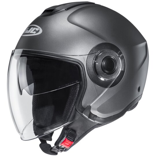 Casco jet HJC i40N Solid semi titanio mate XS