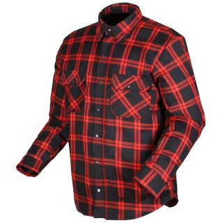 Modeka Colden Motorradhemd schwarz / rot Herren 5XL