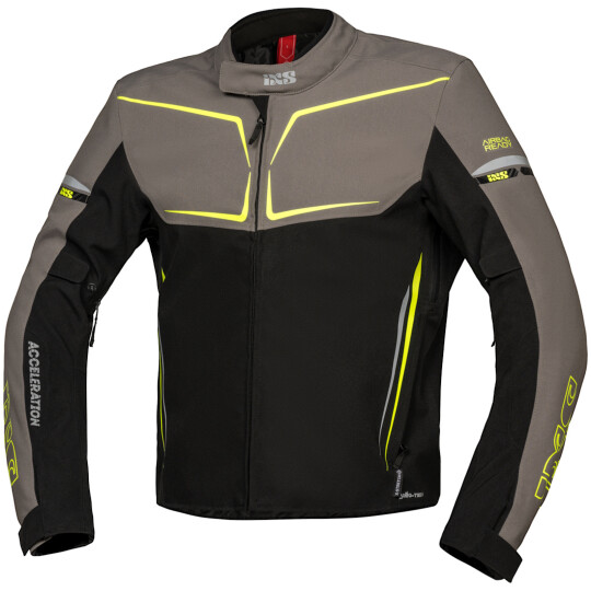 iXS TS-Pro ST+ Textiljacke Herren schwarz / grau / fluo-gelb 3XL