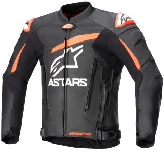 Alpinestars GP Plus V4 Lederjacke Herren schwarz / fluo-rot / weiss 58