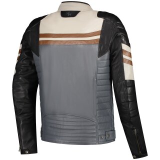 Rusty Stitches Steve Leather Jacket Black / Beige / Light Grey / Maroon M