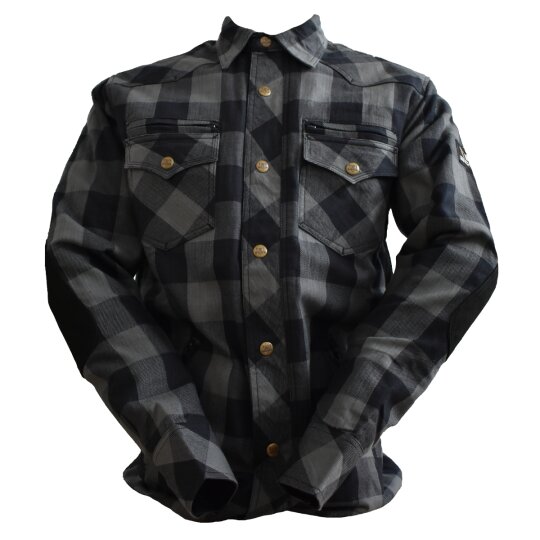 Bores Lumberjack Jacket-Shirt negro / gris para Hombres 8XL