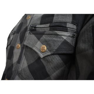 Bores Lumberjack Jacket-Shirt negro / gris para Hombres 8XL