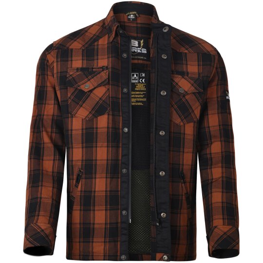 Bores Lumberjack Giacca camicia arancione / nero uomini 2XL