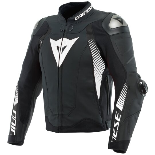 Dainese Super Speed 4 Lederjacke schwarz-matt / weiß 54