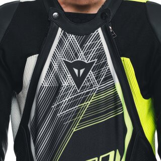 Dainese Audax D-Zip 1 tlg. Perf. Lederkombi schwarz / fluo-gelb / weiß 50