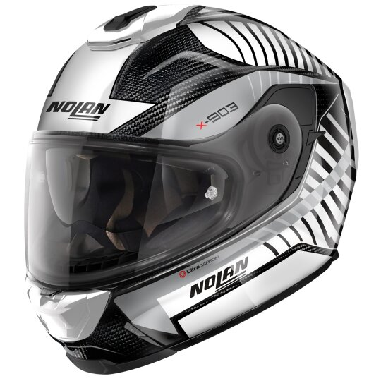 Nolan X-903 Ultra Carbon Starlight N-Com carbon white / silver full-face helmet