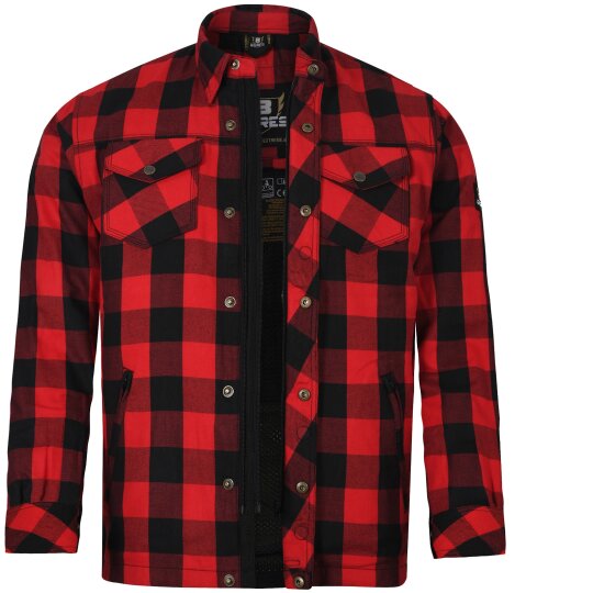 Bores Lumberjack Chaqueta-camisa basic rojo / negro hombres L