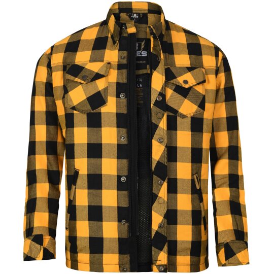 Bores Lumberjack Chaqueta-camisa basic negro / amarillo hombres L
