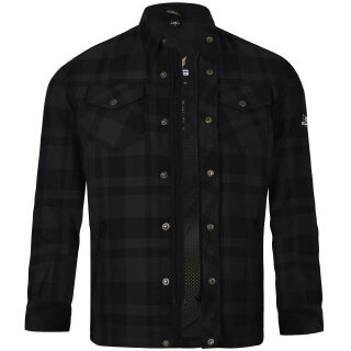 Bores Lumberjack Chaqueta-camisa basic negro / gris oscuro hombres 5XL