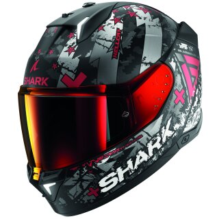 Shark SKWAL i3 Hellcat nero opaco / cromo / rosso M