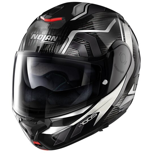 Nolan X-1005 Ultra Carbon Sandglass N-Com black / white flip-up helmet