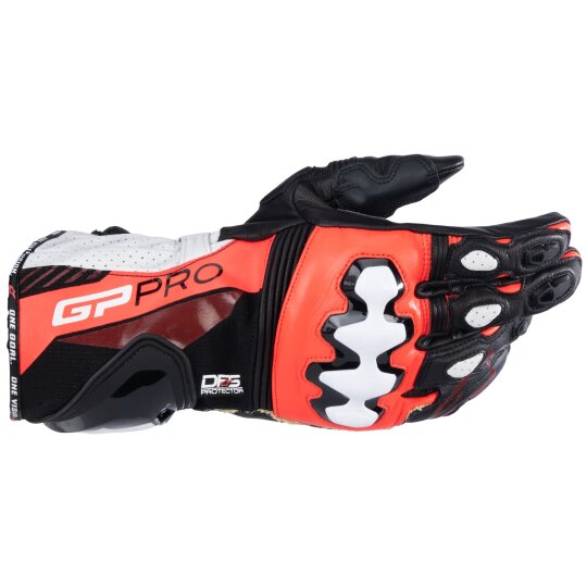 Guantes Alpinestars GP Pro R4 negro / rojo fluorescente / blanco