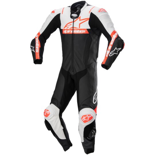 Alpinestars Missile V2 Ward 1-piece Leather Suit black / white / red-fluo