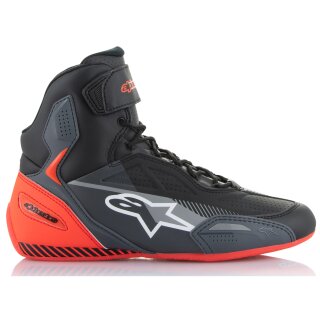 Alpinestars Faster-3 Motorradschuhe schwarz / grau / rot-fluo 39