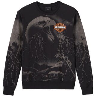 Camisa de manga larga HD Eagle Rider Crewneck negro