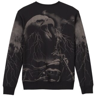 Maglietta a maniche lunghe HD Eagle Rider Crewneck nero